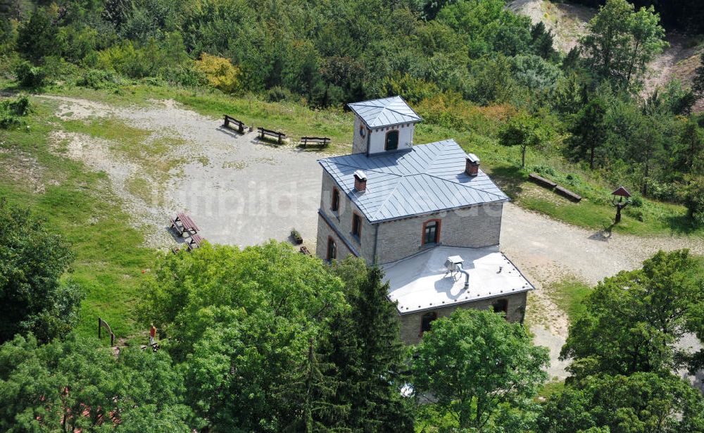 Hörselberge von oben - Berggasthaus auf dem Großen Hörselberg in Thüringen