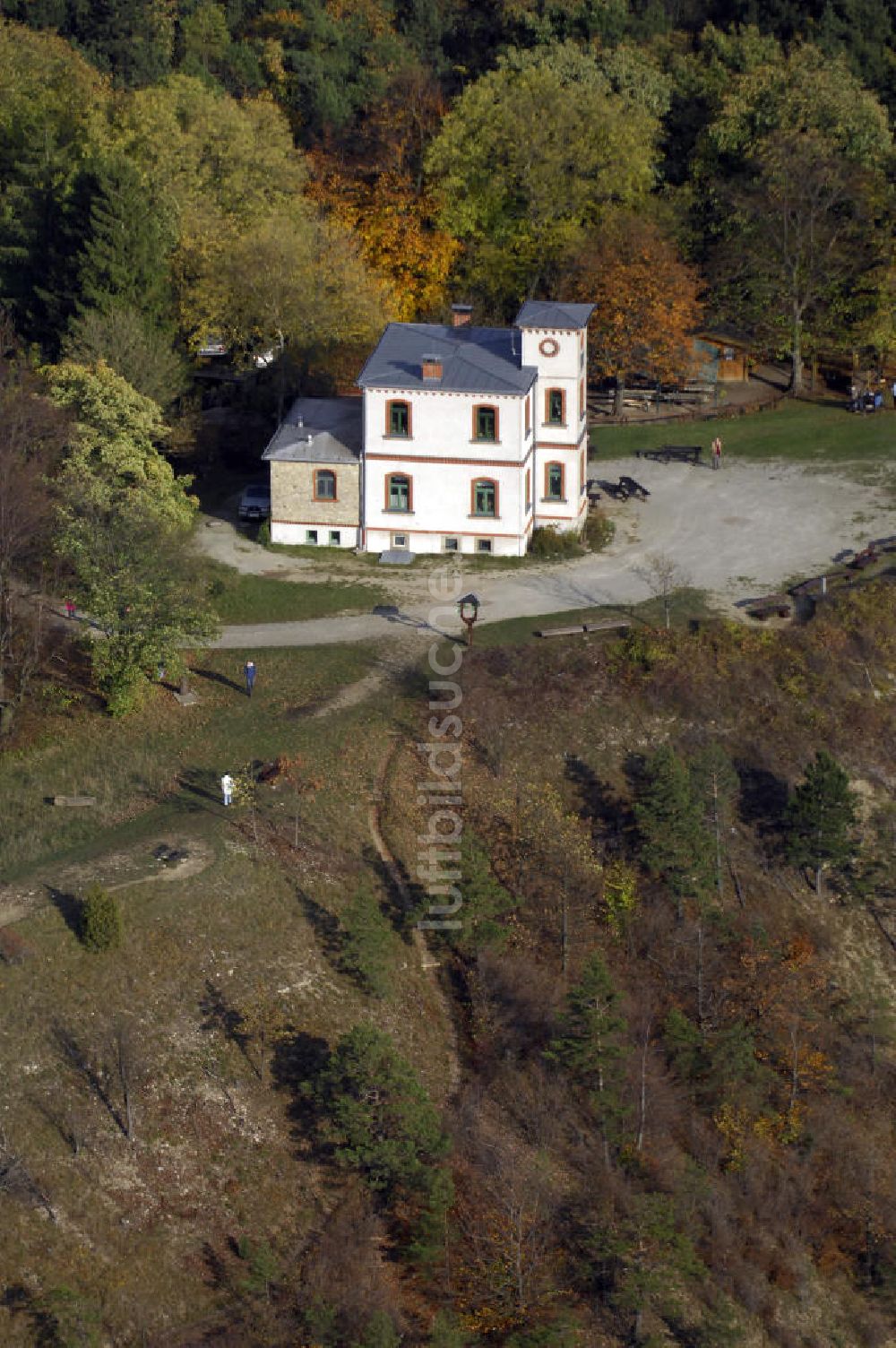 Luftbild Hastrungsfeld - Burla - Berggasthaus Grosser Hörselberg in Hastrungsfeld/ Burla