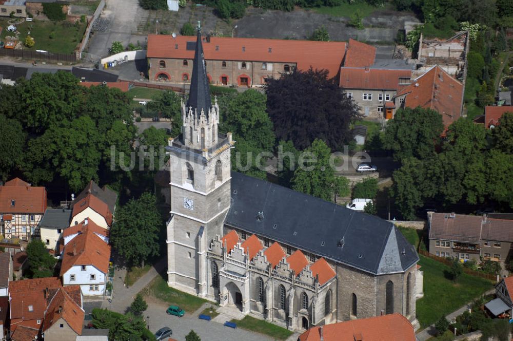 Luftaufnahme Bad Langensalza - Bergkirche St. Stephani in Bad Langensalza