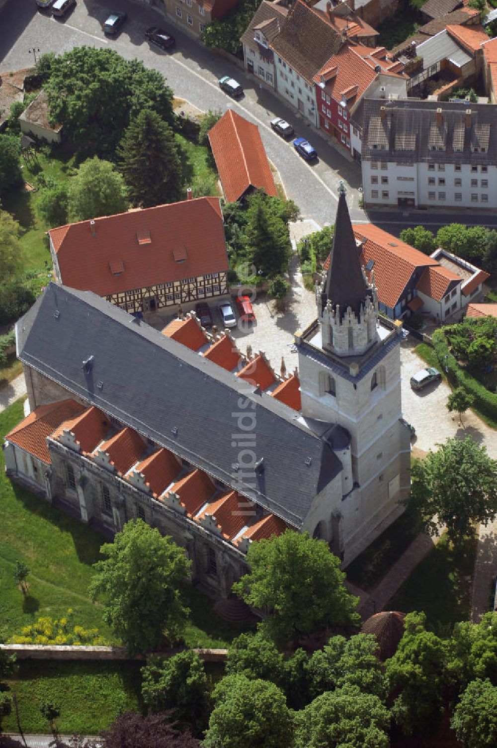 Luftbild Bad Langensalza - Bergkirche St. Stephani in Bad Langensalza