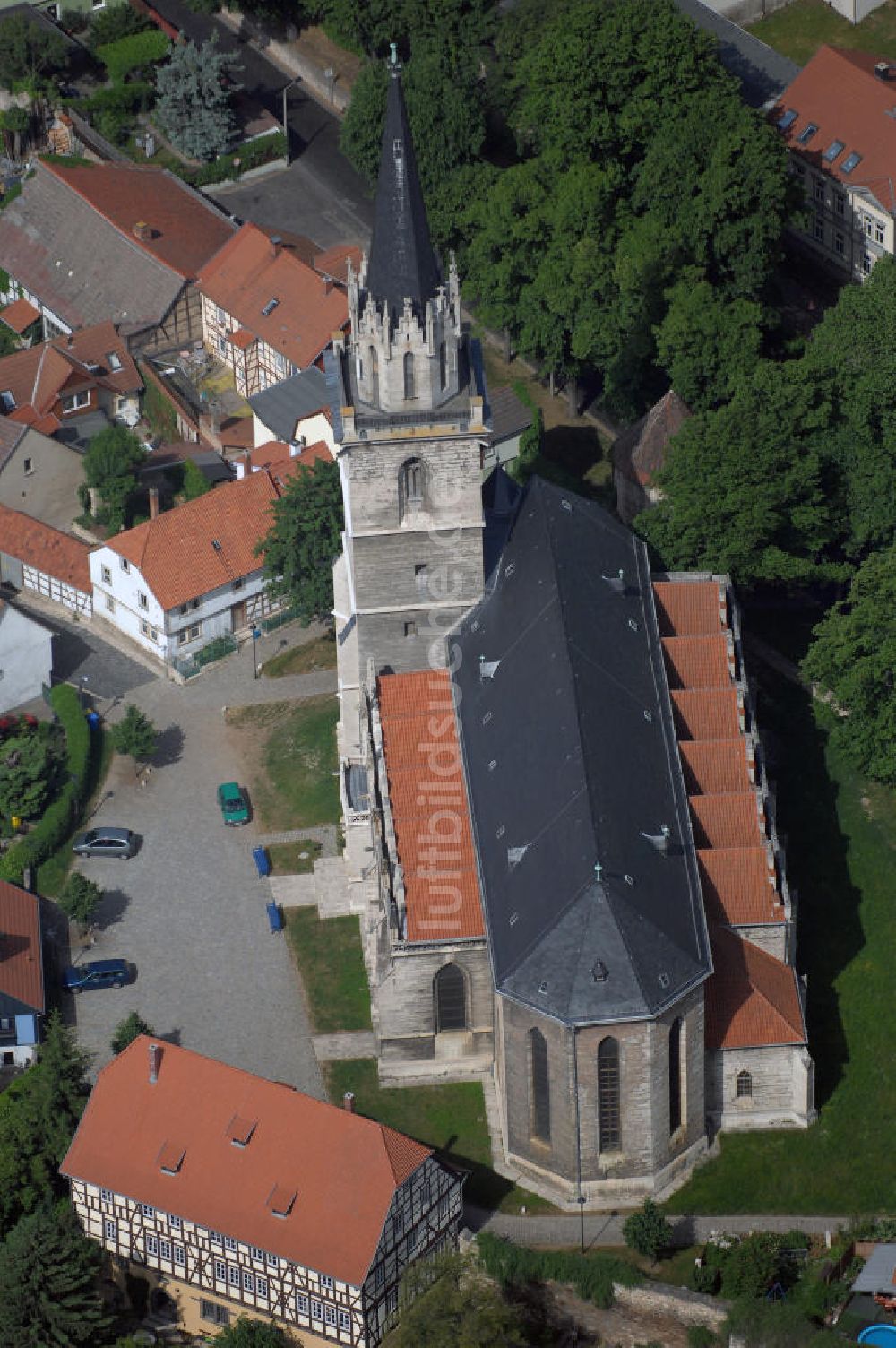 Luftaufnahme Bad Langensalza - Bergkirche St. Stephani in Bad Langensalza