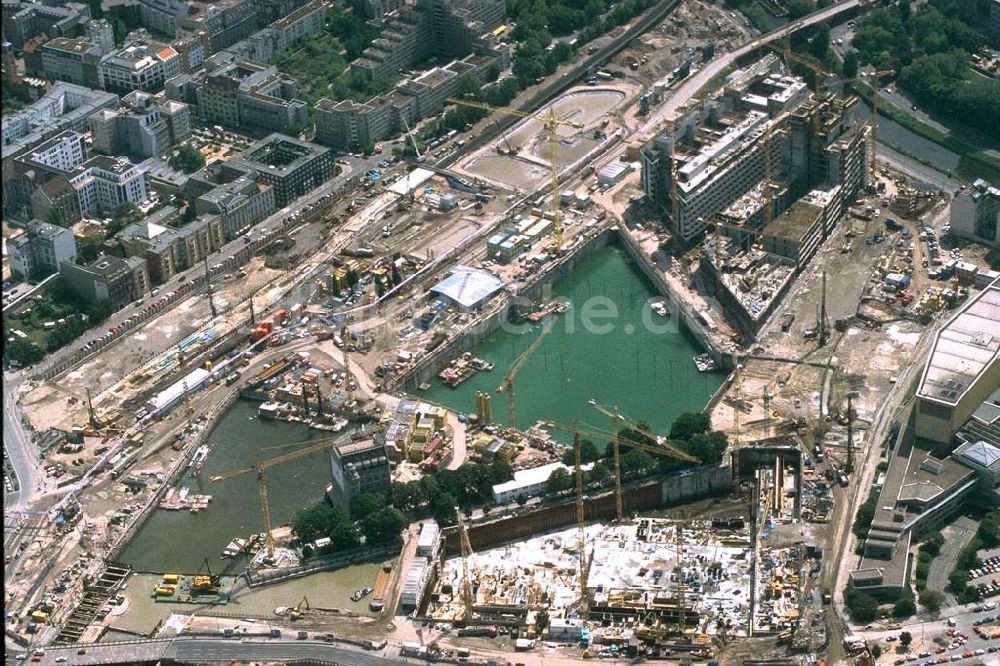 Luftaufnahme Berlin - BERLIN 08.04.1996 Blick auf die Groß- Baustelle Potsdamer Platz