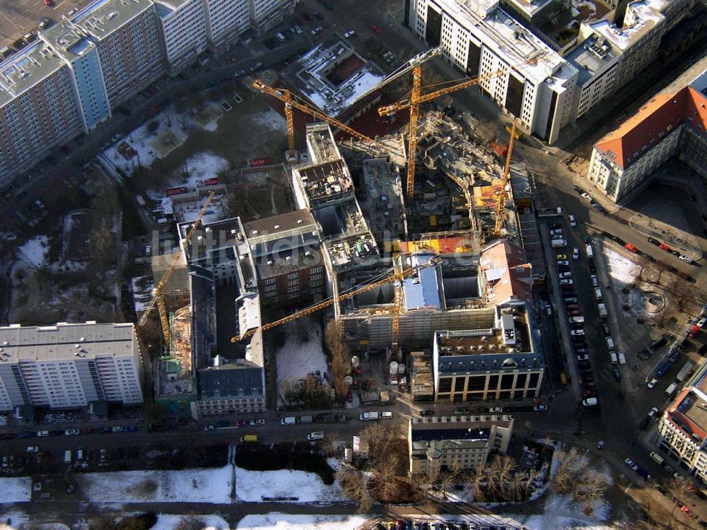 Luftaufnahme Berlin - BERLIN 13.02.2003 Büro- und Wohnhausbau am Hausvogteiplatz in Berlin- Mitte Pilot: Grahn