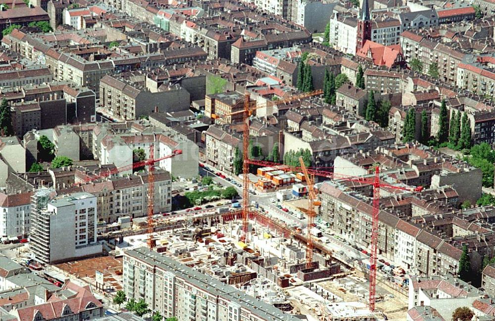 Berlin / Friedrichshain von oben - Berlin / Friedrichshain Neues Deutschland-Verlagsgelände 23.06.1994