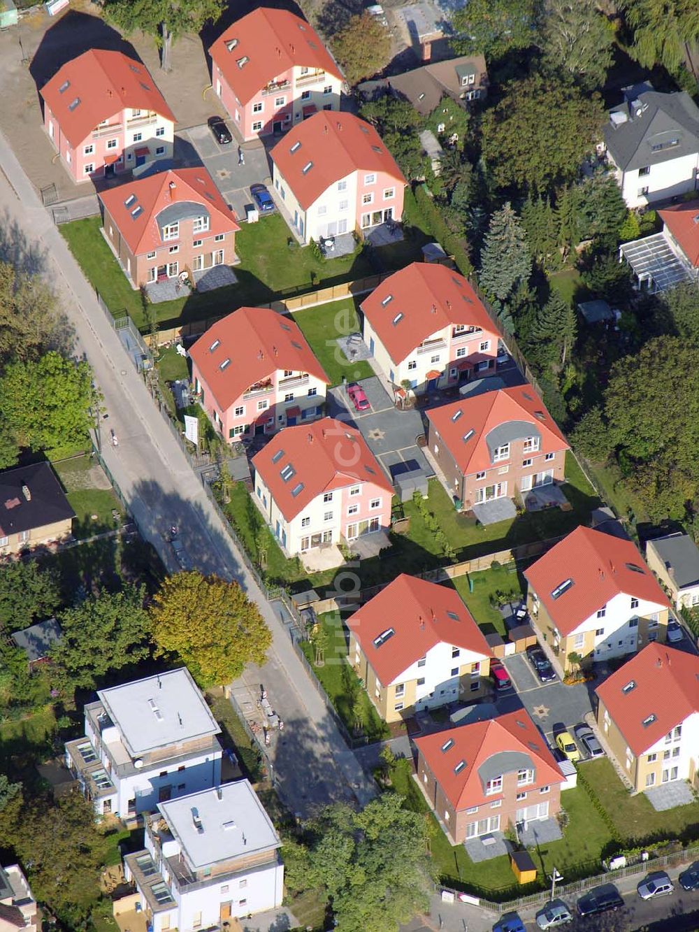 Berlin-Karlshorst aus der Vogelperspektive: Berlin-Karlshorst, Wohnsiedlung-Neubau der PREMIER-Deutschland GmbH, an der Arberstraße 54 in Berlin-Karlshorst