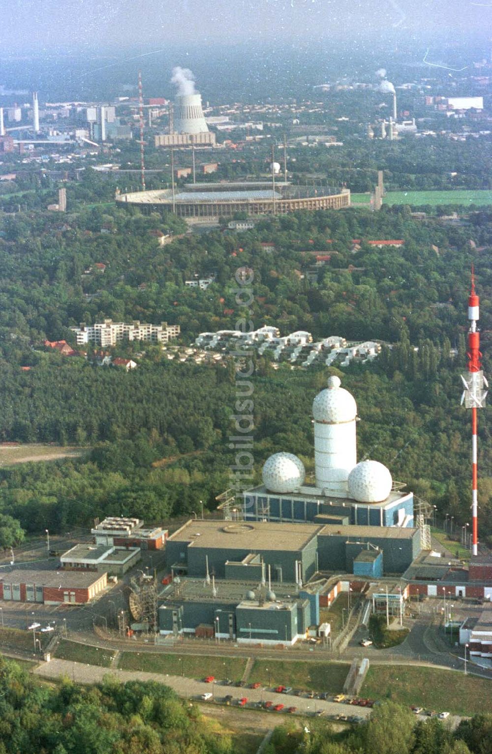 Berlin- Carlottenburg von oben - Berlin LBA Funkanlage Teufelsberg