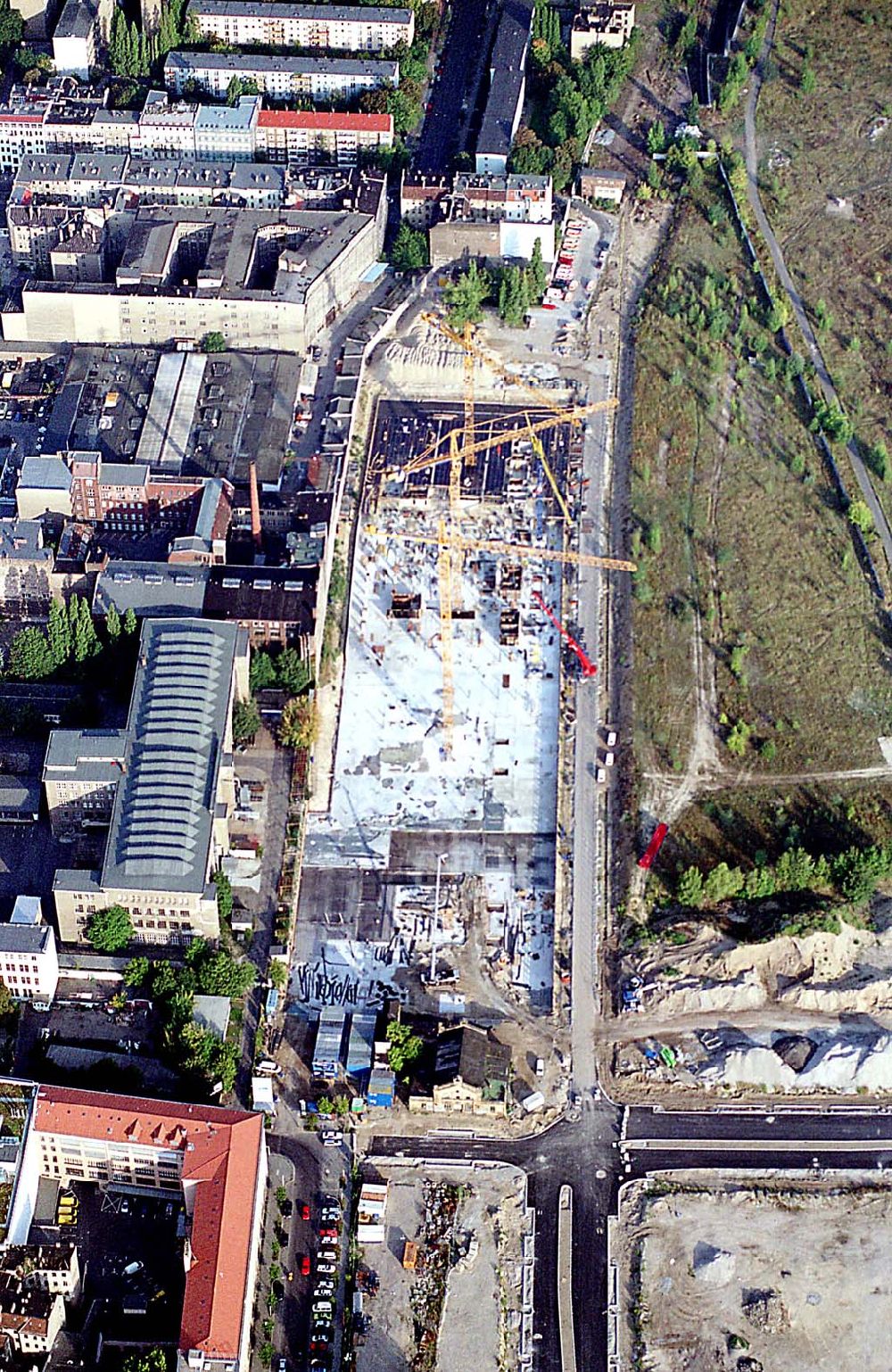 Luftaufnahme Berlin - Berlin-Mitte 20.09.2003 Baustelle am Nordbahnhof