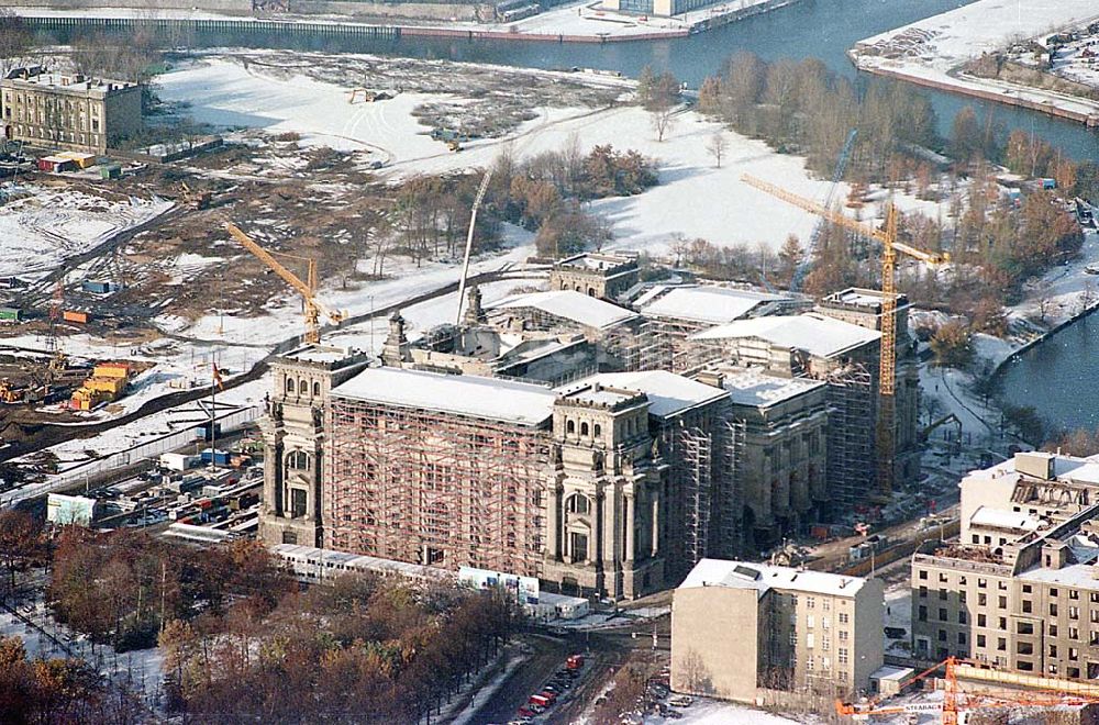 Luftbild Berlin Mitte - 22.11.1995 Berlin, Umbau Reichstag