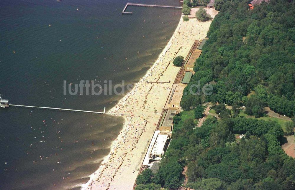 Berlin - Wannsee von oben - Berlin - Wannsee / Badeandrang am Wannsee