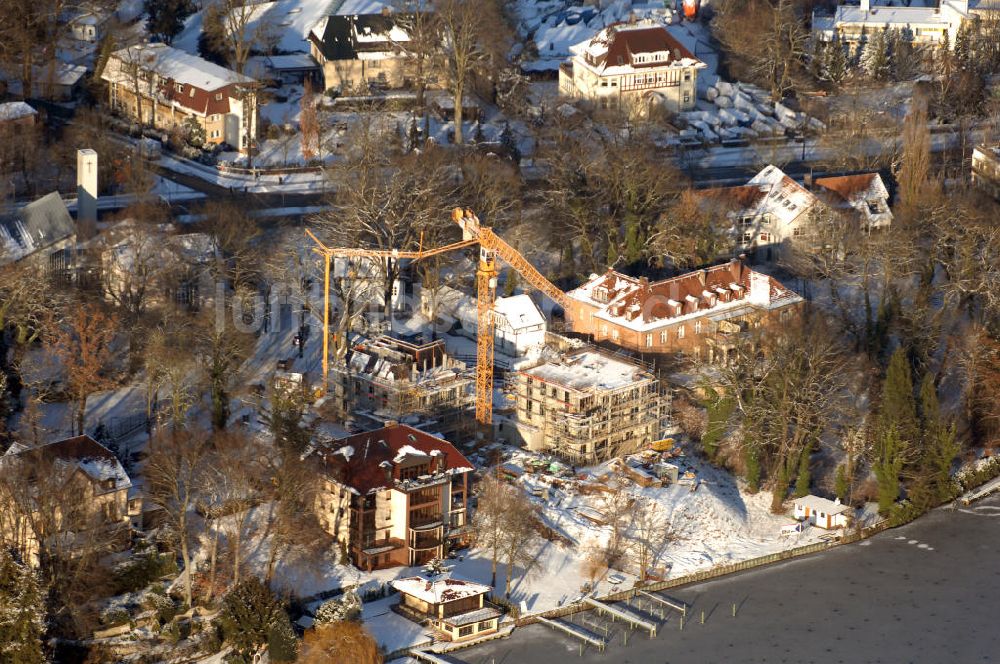 Luftaufnahme Berlin - Berlin Winterliche Baustelle Am Kleinen Wannsee 2 der CONCEPT BAU - PREMIER GmbH