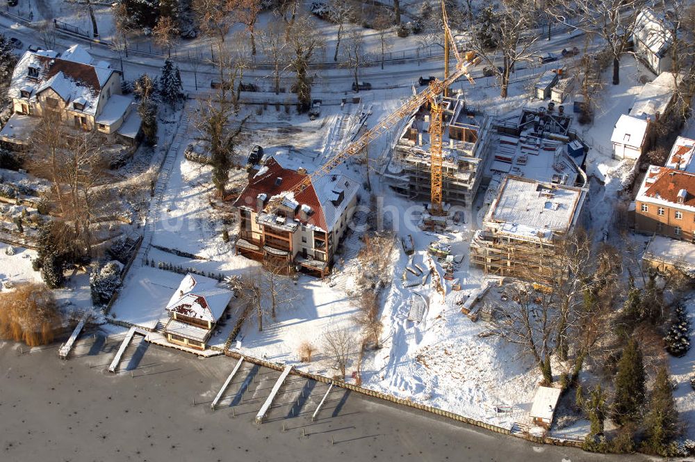 Luftbild Berlin - Berlin Winterliche Baustelle Am Kleinen Wannsee 2 der CONCEPT BAU - PREMIER GmbH