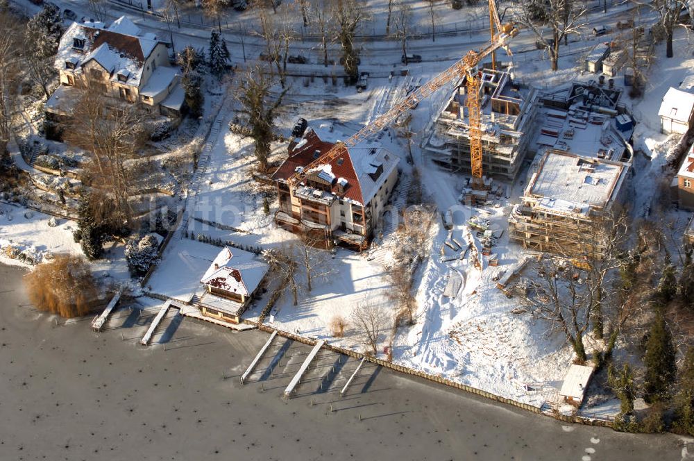 Luftaufnahme Berlin - Berlin Winterliche Baustelle Am Kleinen Wannsee 2 der CONCEPT BAU - PREMIER GmbH