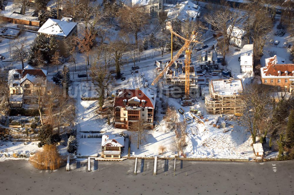 Luftbild Berlin - Berlin Winterliche Baustelle Am Kleinen Wannsee 2 der CONCEPT BAU - PREMIER GmbH