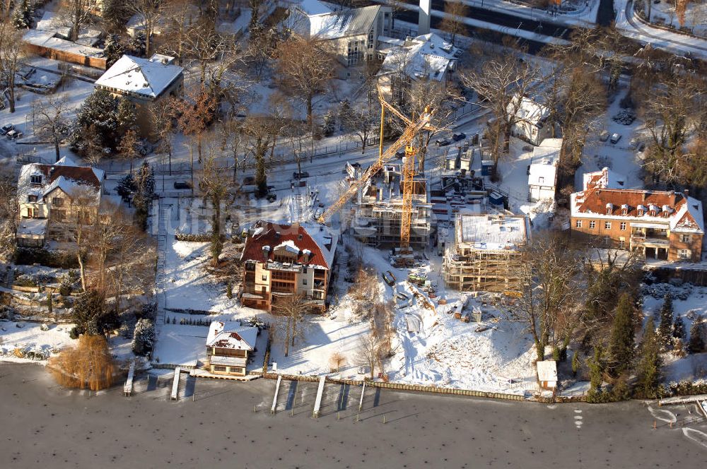 Luftaufnahme Berlin - Berlin Winterliche Baustelle Am Kleinen Wannsee 2 der CONCEPT BAU - PREMIER GmbH