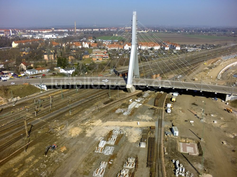 Luftbild Halle (Saale) - Berliner Brücke in Halle (Saale) im Bundesland Sachsen-Anhalt