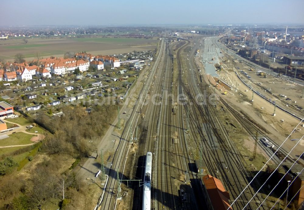 Halle (Saale) aus der Vogelperspektive: Berliner Brücke in Halle (Saale) im Bundesland Sachsen-Anhalt