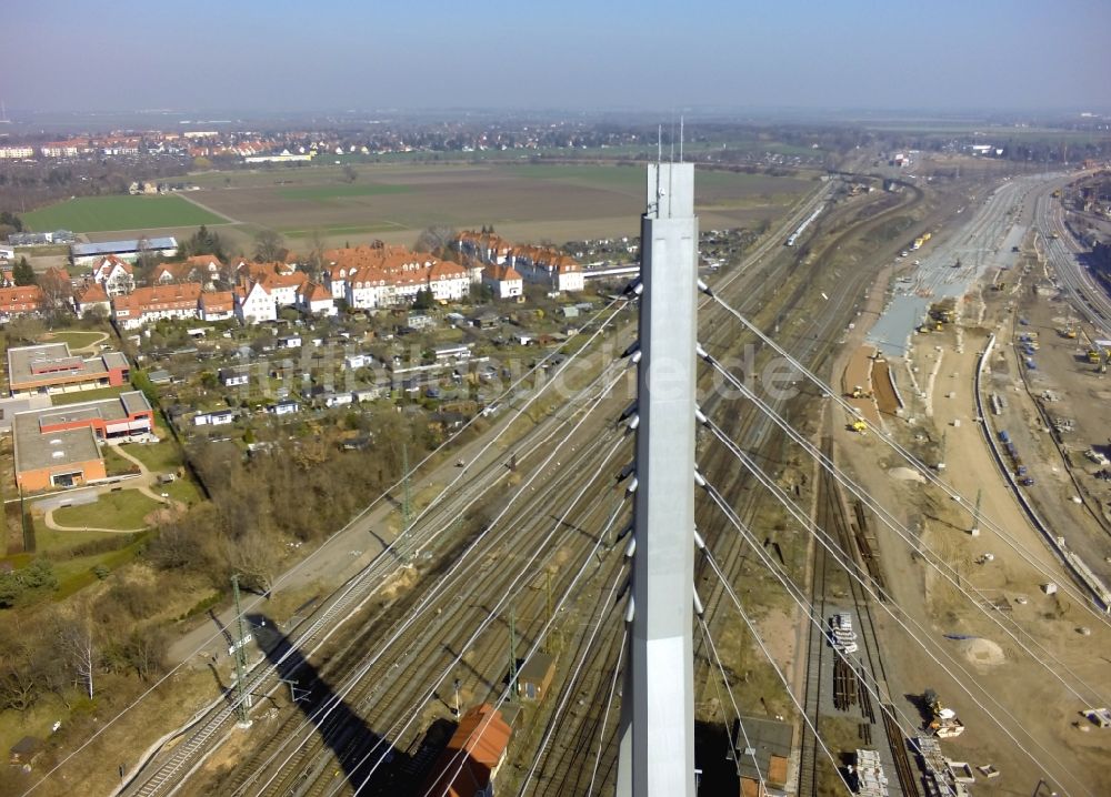 Luftaufnahme Halle (Saale) - Berliner Brücke in Halle (Saale) im Bundesland Sachsen-Anhalt