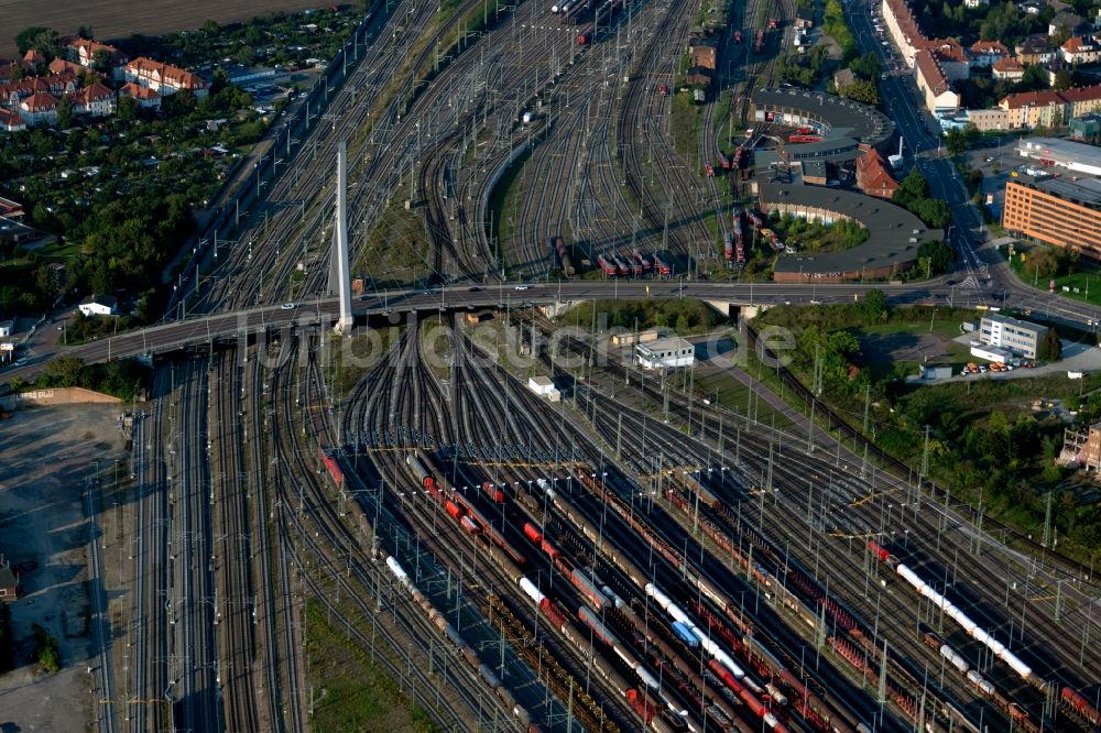 Luftbild Halle (Saale) - Berliner Brücke in Halle (Saale) im Bundesland Sachsen-Anhalt