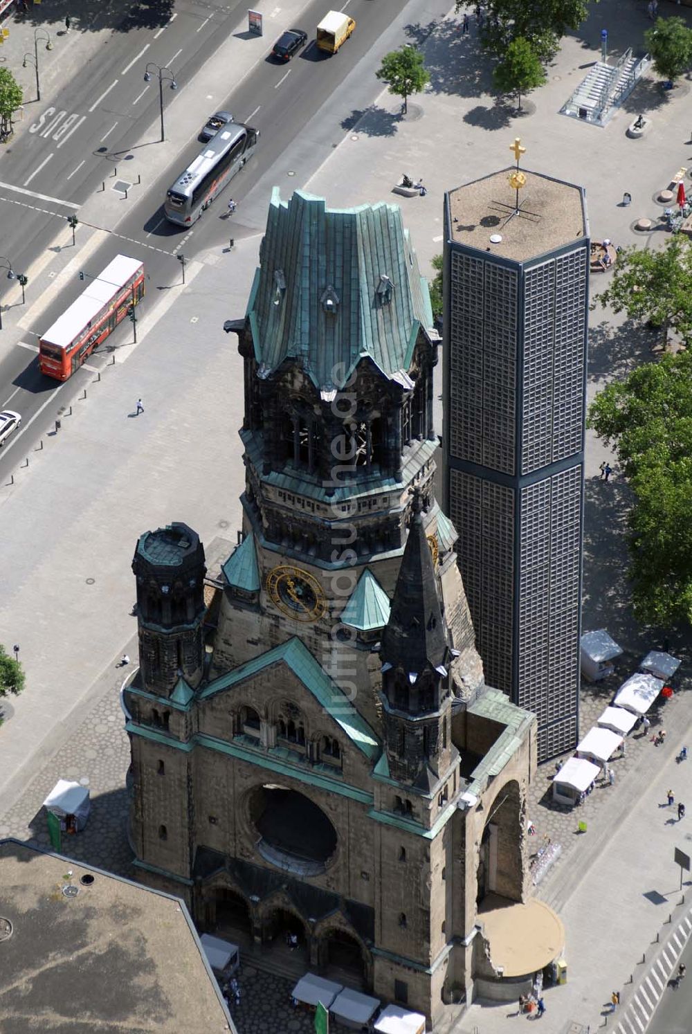 Luftaufnahme Berlin - Berliner Gedächtniskirche in Charlottenburg