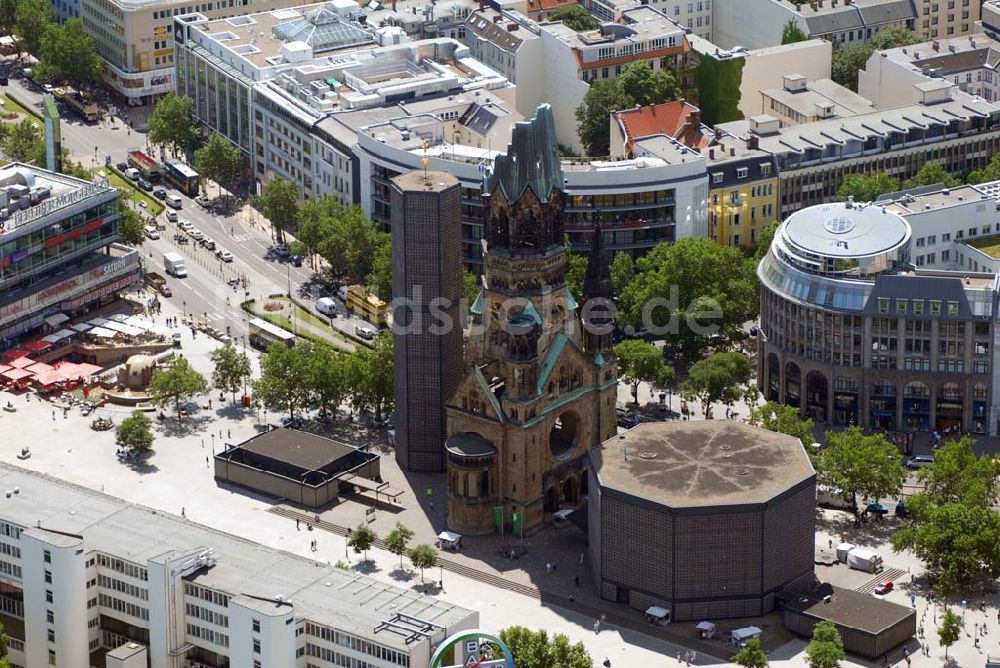 Berlin aus der Vogelperspektive: Berliner Gedächtniskirche in Charlottenburg