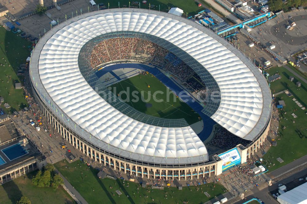 Berlin von oben - Berliner Olympiasradion, am letzten Tag der Leichtathletik WM 2009