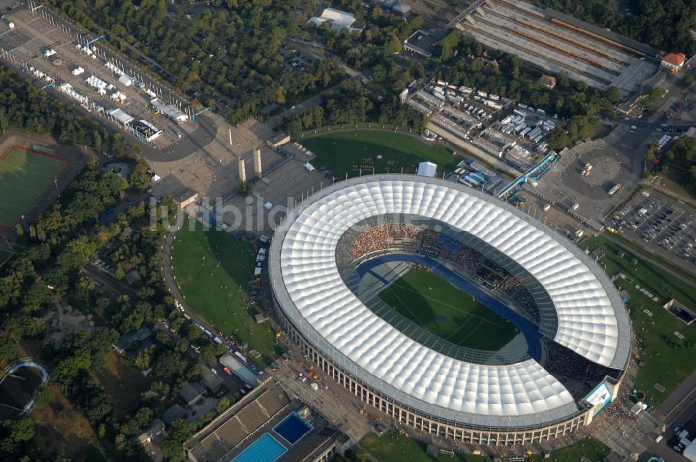 Luftbild Berlin - Berliner Olympiasradion, am letzten Tag der Leichtathletik WM 2009