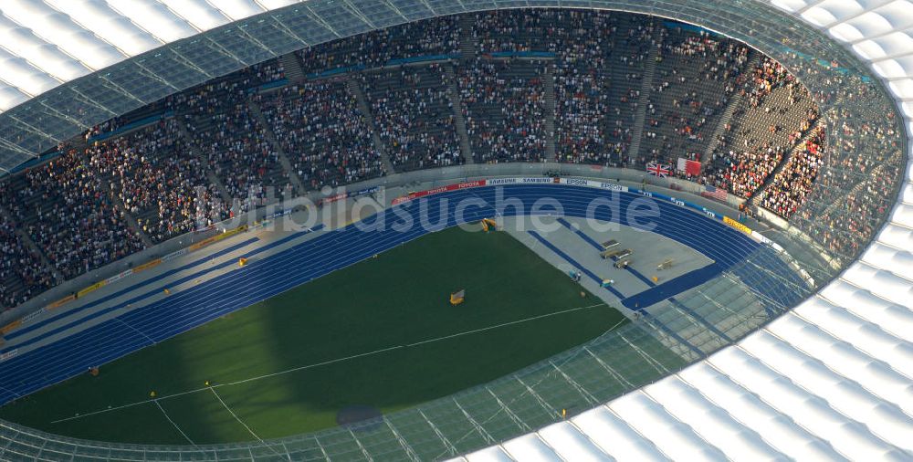 Berlin von oben - Berliner Olympiasradion, am letzten Tag der Leichtathletik WM 2009