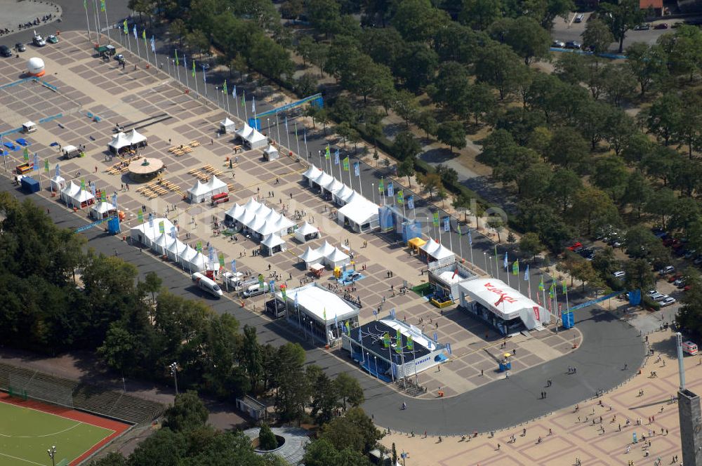 Luftaufnahme Berlin - Berliner Olympiasradion, am Tag Eröffnung der Leichtathletik WM 2009