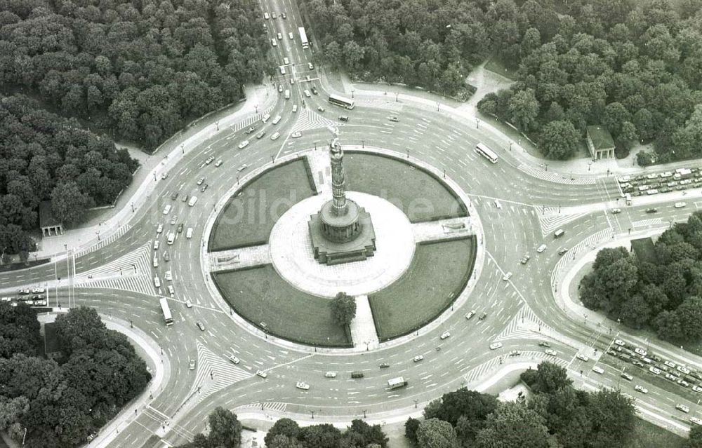 Luftbild Berlin - Tiergarten - Berliner Siegessäule im Tiergarten