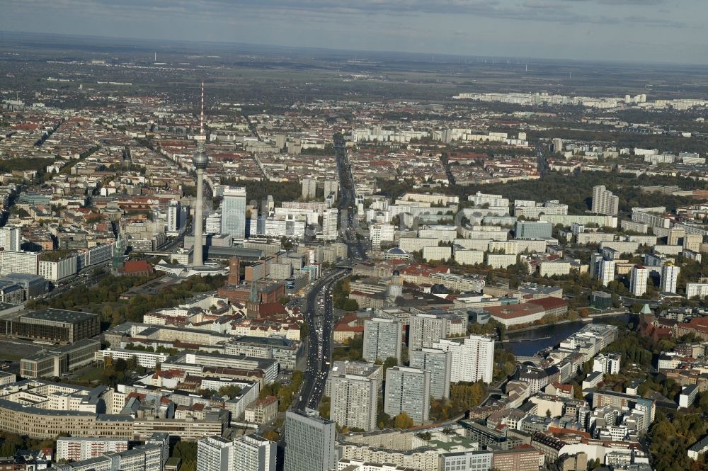 Luftbild Berlin - Berliner Stadtmitte Ost Mit Berliner Fernsehturm im Bundesland Berlin