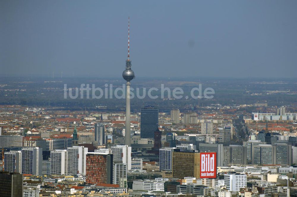 Berlin aus der Vogelperspektive: Berliner Stadtzentrum am Berliner Fernsehturm