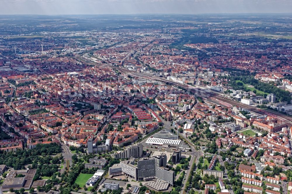 Nürnberg von oben - Übersicht über das Stadtzentrum von Nürnberg im Bundesland Bayern