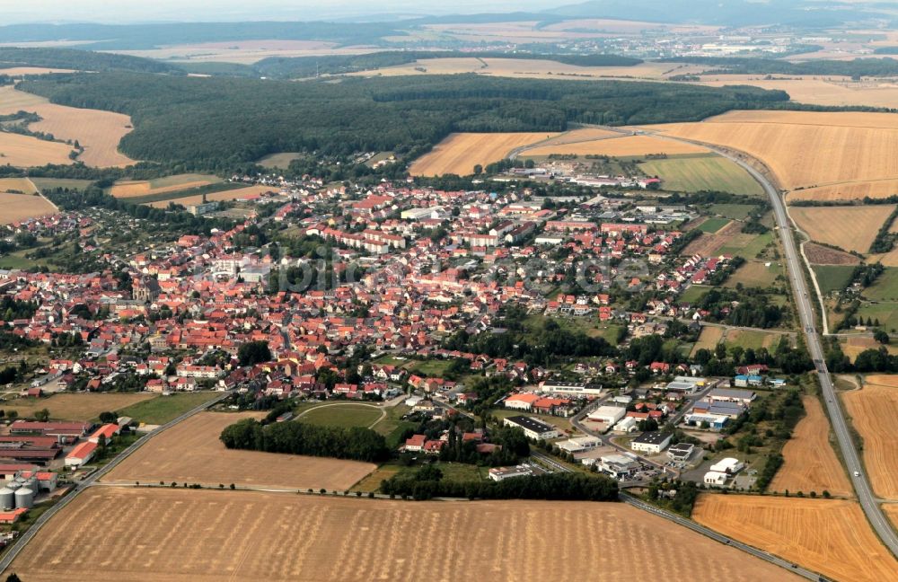 Dingelstädt aus der Vogelperspektive: Übersicht des Ortes Dinkelstädt in Thüringen