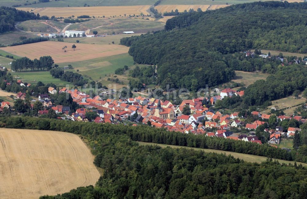 Geisleden aus der Vogelperspektive: Übersicht des Ortes Geisleden in Thüringen