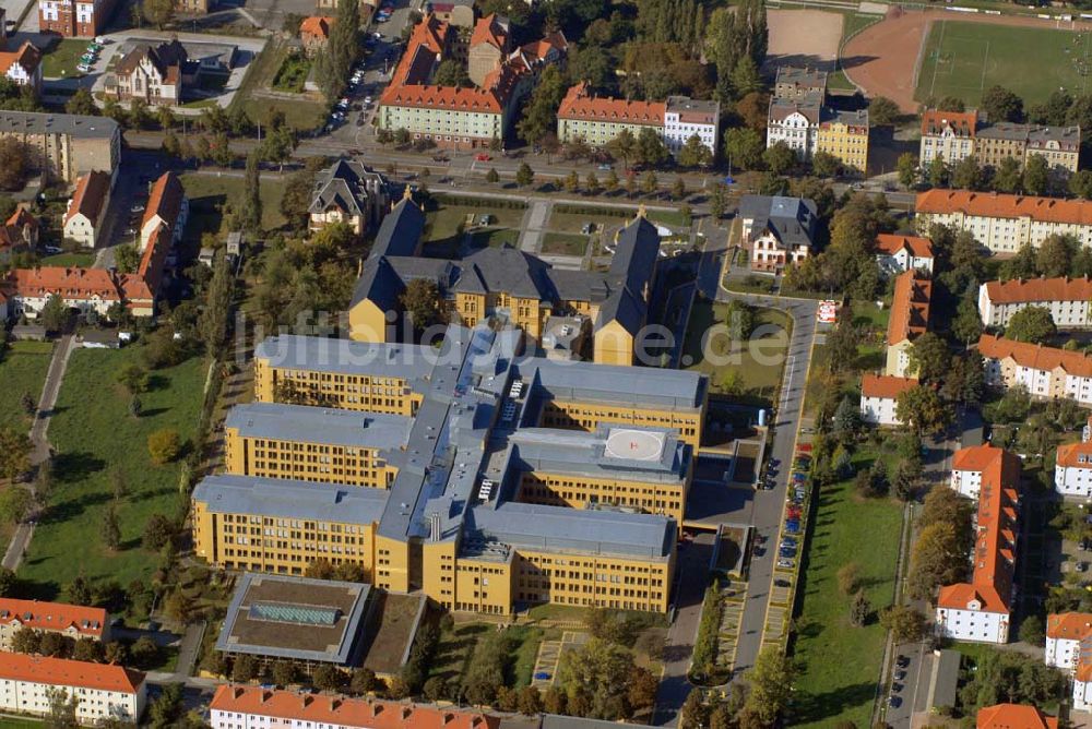 Luftbild Halle - Berufsgenossenschaftliche Kliniken Bergmannstrost in Halle