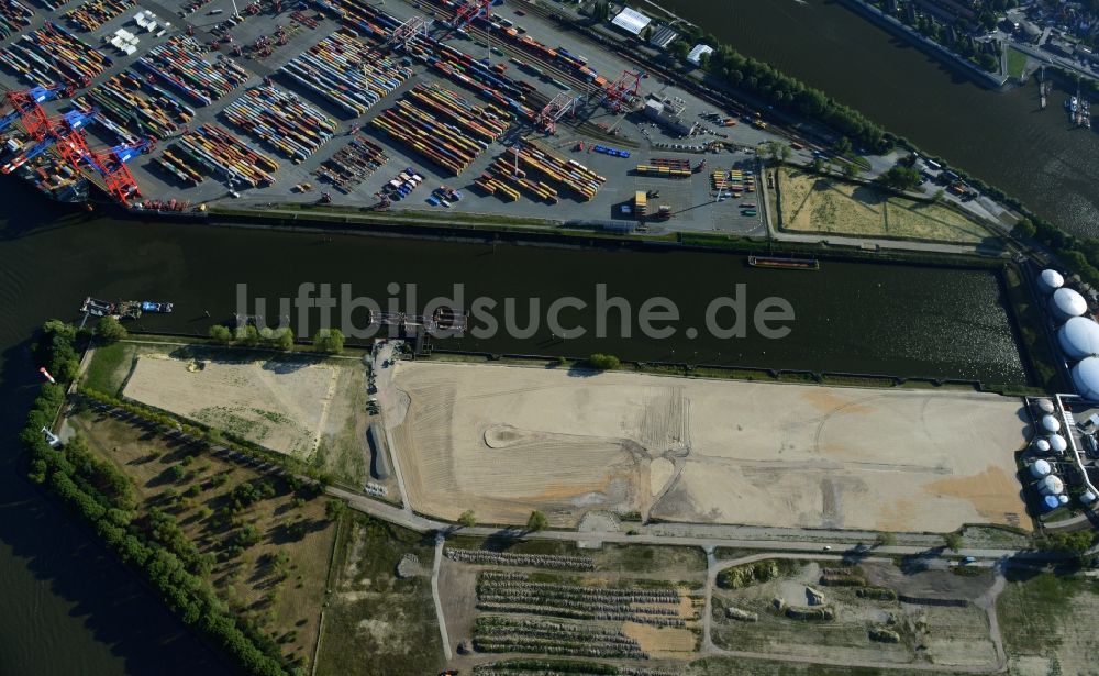 Luftbild Hamburg - Beräumte Flächen am Petroleumhafen und Köhlfleet-Hafen in Hamburg