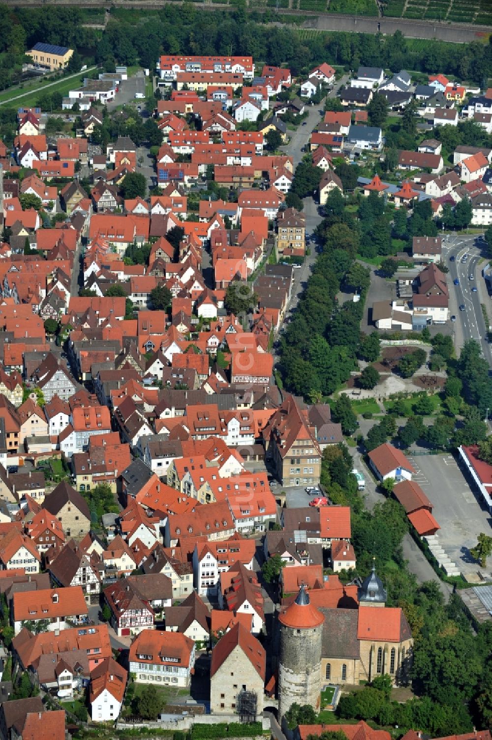 Besigheim aus der Vogelperspektive: Besigheim im Bundesland Baden-Württemberg