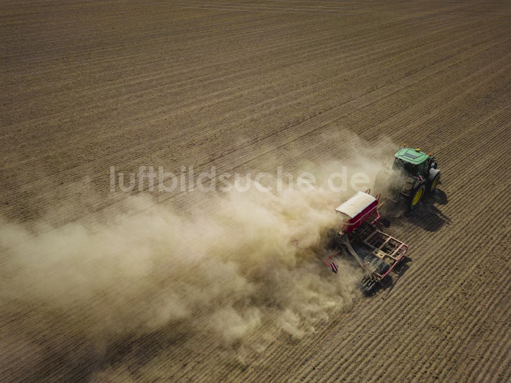 Dohma aus der Vogelperspektive: Bestellung landwirtschaftlicher Felder in Dohma im Bundesland Sachsen, Deutschland