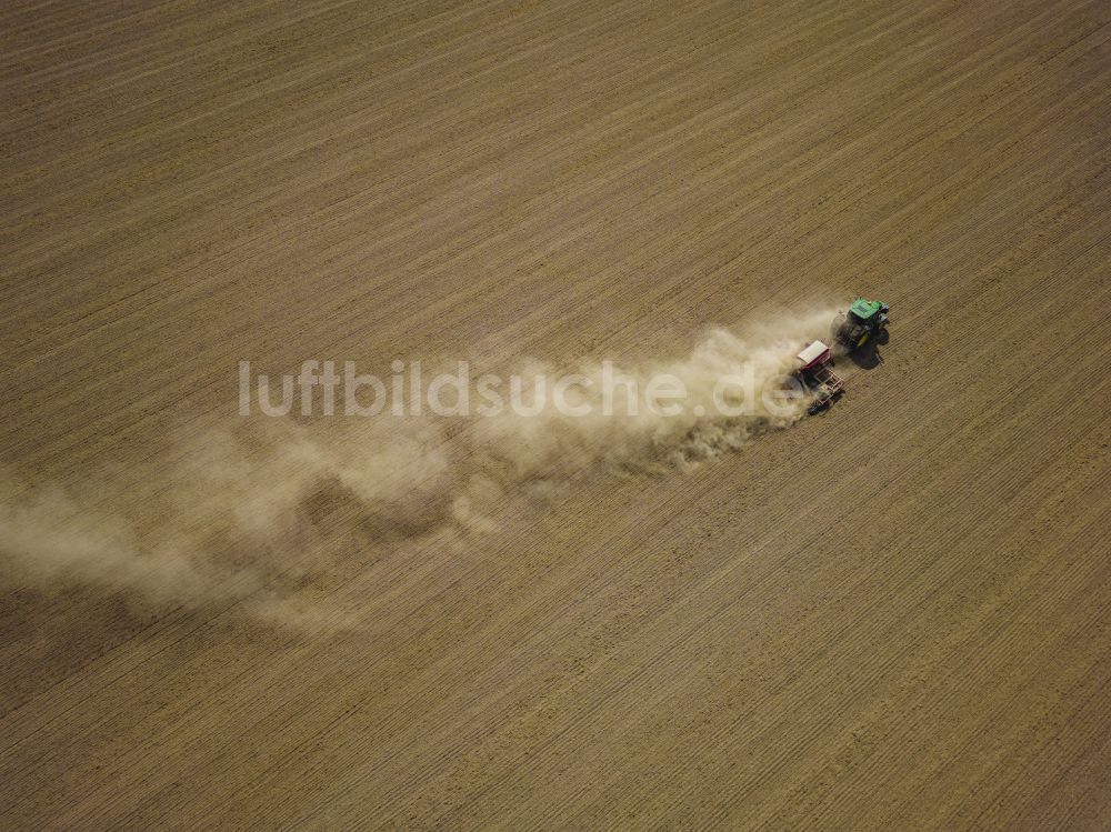 Luftbild Dohma - Bestellung landwirtschaftlicher Felder in Dohma im Bundesland Sachsen, Deutschland