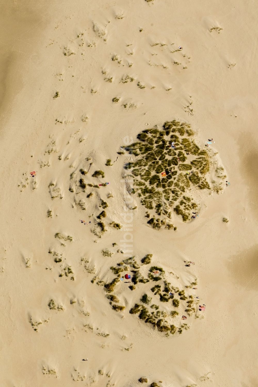 Luftbild Norderney - Besucher am Sandstrand der Insel Norderney in der Nordsee im Bundesland Niedersachsen