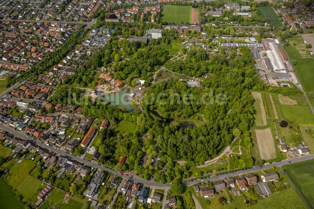 Hamm von oben - Besucherandrang beim Gartenfest im MaxiPark in Hamm im Bundesland Nordrhein-Westfalen NRW