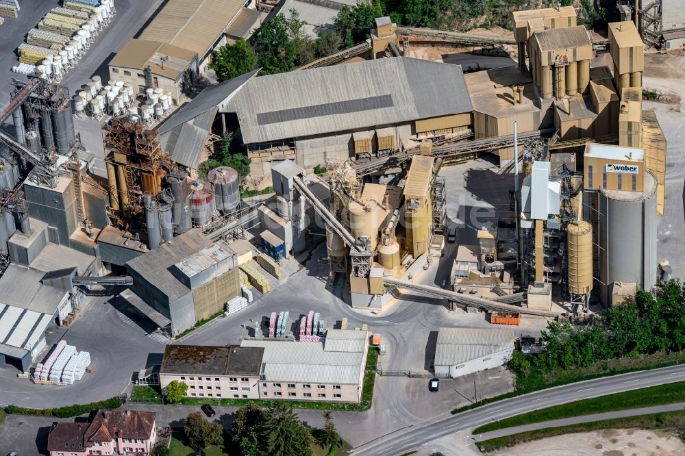 Luftaufnahme Merdingen - Beton- und Baustoffmischwerk in Merdingen im Bundesland Baden-Württemberg, Deutschland