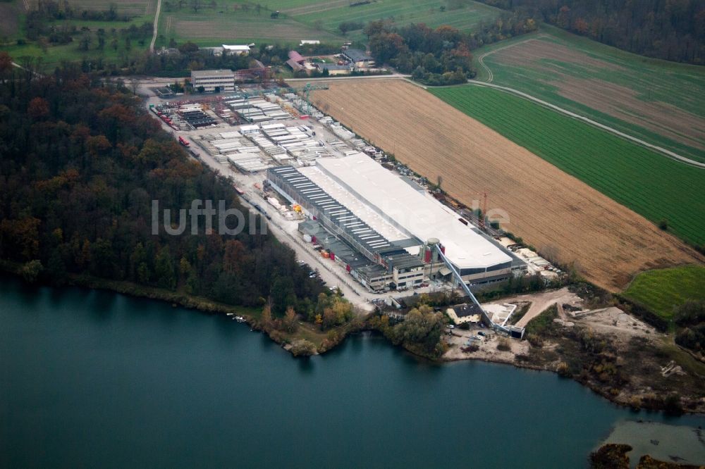 Luftaufnahme Linkenheim-Hochstetten - Betonfertigteilewerk Linkenheim GmbH & Co. KG in Linkenheim-Hochstetten im Bundesland Baden-Württemberg