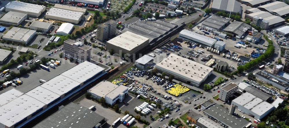 Frankfurt am Main aus der Vogelperspektive: Betriebsgelände mit Altpapiersortieranlage der FES GmbH Frankfurt / Main in Hessen