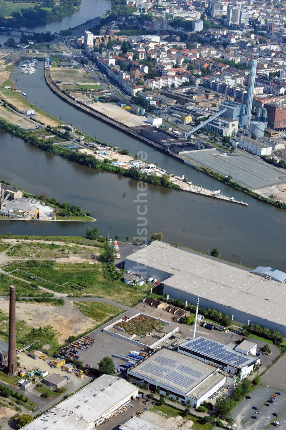 Luftbild Frankfurt am Main - Betriebsgelände mit Bioabfallbehandlungsanlage der FES GmbH Frankfurt / Main in Hessen