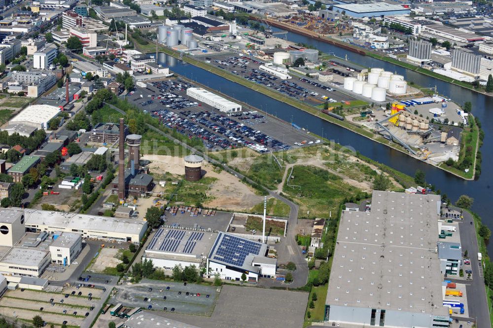 Luftaufnahme Frankfurt am Main - Betriebsgelände mit Bioabfallbehandlungsanlage der FES GmbH Frankfurt / Main in Hessen