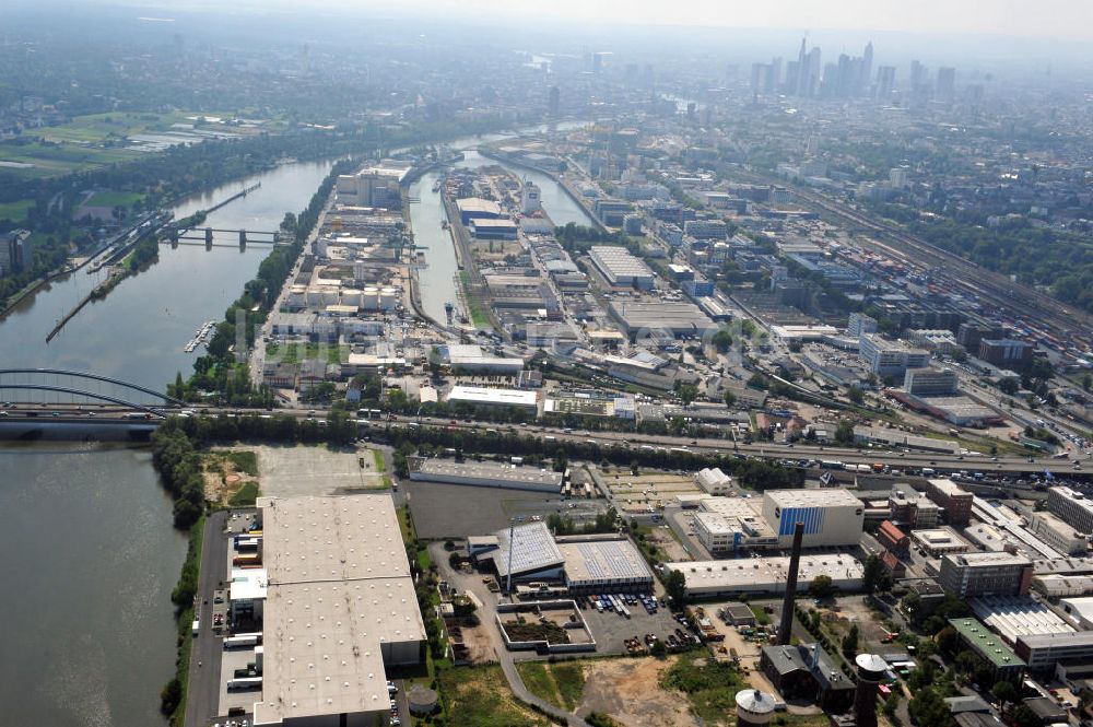 Luftaufnahme Frankfurt am Main - Betriebsgelände mit Bioabfallbehandlungsanlage der FES GmbH Frankfurt / Main in Hessen