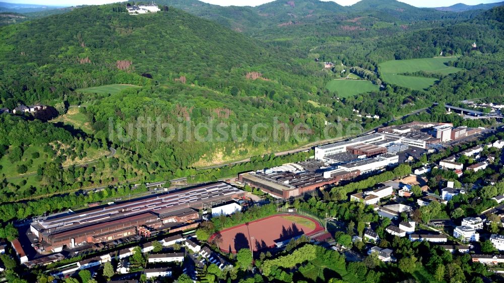 Königswinter von oben - Betriebsgelände der Maxion Wheels Werke GmbH in Königswinter im Bundesland Nordrhein-Westfalen, Deutschland