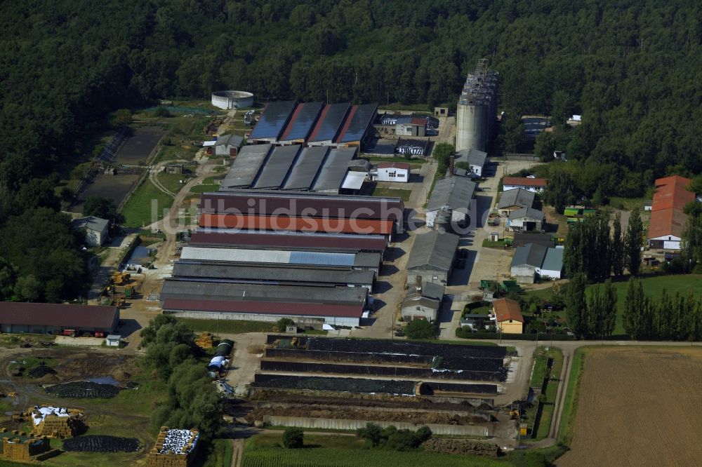 Luftbild Lutherstadt Wittenberg - Betriebshof der Agrargenossenschaft Elbniederung Eutzsch e.G. in Lutherstadt Wittenberg im Bundesland Sachsen-Anhalt