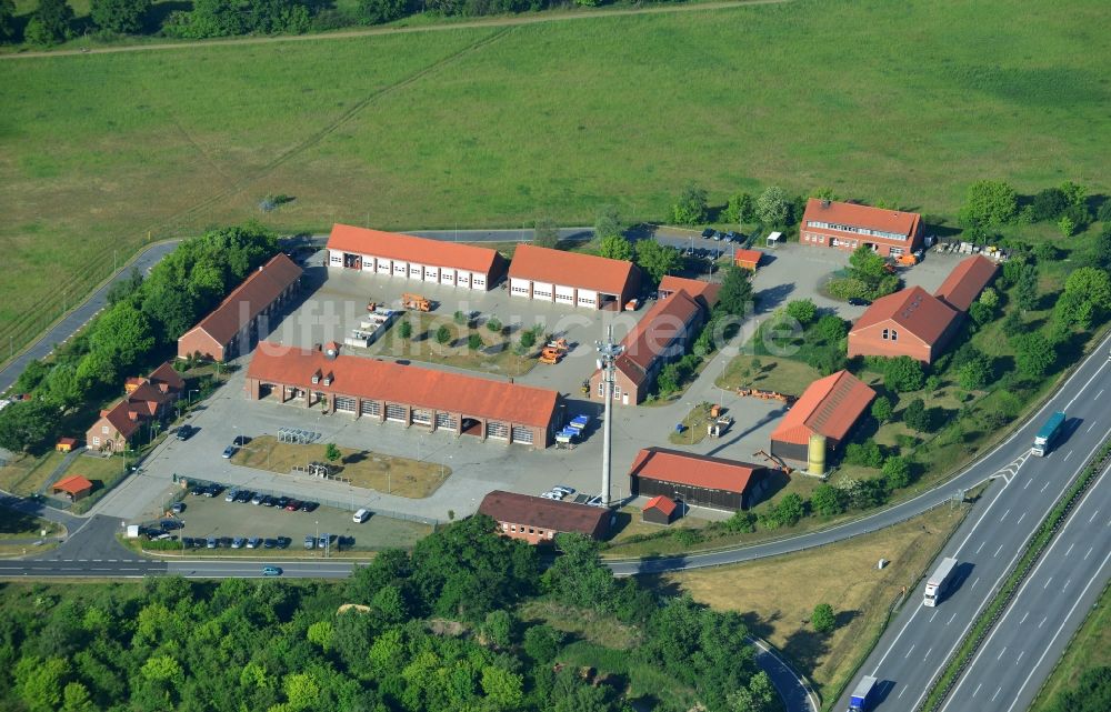 Rangsdorf von oben - Betriebshof der Autobahnmeisterei Rangsdorf in Rangsdorf im Bundesland Brandenburg